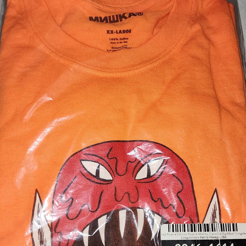 Mishka X Johnny Ryan Cannibal T-Shirt Orange XXL